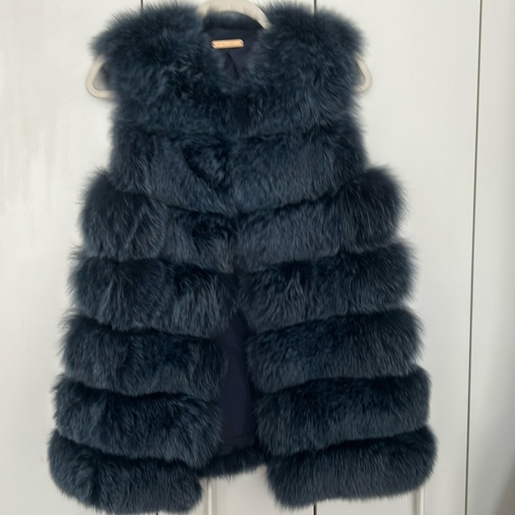 La Forentina Fox Navy Blue Fur - Picture 1 of 4